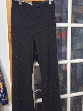 Women's Black Sparkle Stretch Flare Pants